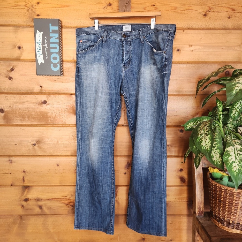 Hudson Jeans Webber Flap Pocket Bootcut Denim Stone Wash M101DCA Size 38 X 32"